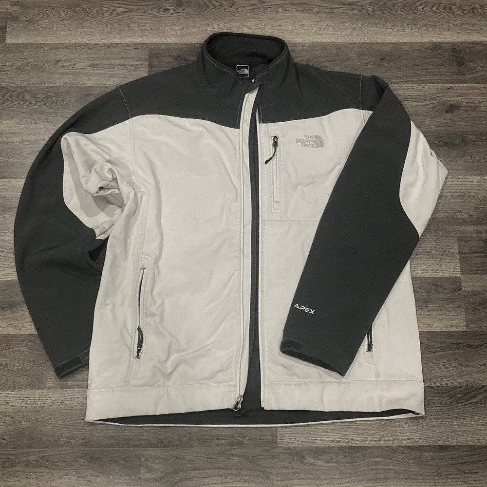 The North Face Apex Softshell Jacket Two Tone Gray Full Zip